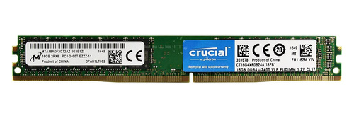 Memory RAM 1x 16GB Crucial ECC UNBUFFERED DDR4  2400MHz PC4-19200 UDIMM | CT16G4XFD824A