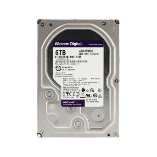 Hard Disk Drive Western Digital PURPLE 3.5'' HDD 6TB 5640RPM SATA 6Gb/s 128MB | WD62PURZ