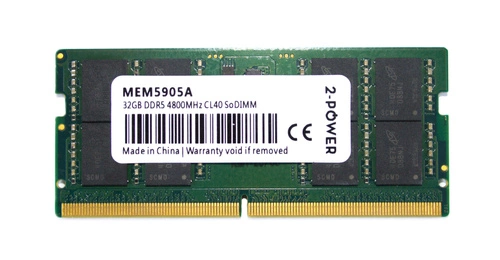RAM Memory 1x 32GB 2-Power NON ECC SODIMM DDR5 2Rx8 4800MHz PC5-38400 | MEM5905A