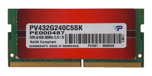 Memory RAM 2x 16GB Patriot SO-DIMM DDR4 2400MHz PC4-19200 | PV432G240C5SK