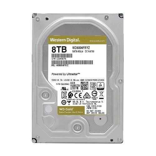 Hard Disk Drive Western Digital GOLD 3.5'' HDD 8TB 7200RPM SATA 6Gb/s 256MB | WD8004FRYZ