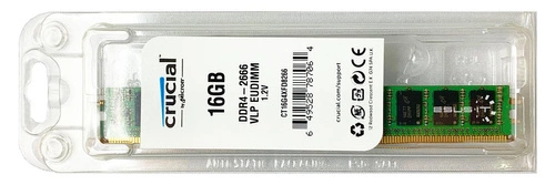 Memory RAM 1x 16GB Crucial ECC UNBUFFERED DDR4 2Rx8 2666MHZ PC4-21300 UDIMM | CT16G4XFD8266