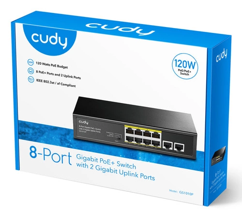 Switch Cudy 10x 1Gb 120 W PoE+