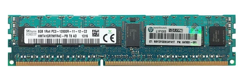Memory RAM 1x 8GB Hynix ECC REGISTERED DDR3 1600MHz PC3-12800 RDIMM | HMT41GR7MFR4C-PB