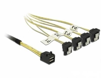 Delock Cable (85684) Mini SAS HD SFF-8643 | 4 x SATA 7 Pin angled 0.5m.| 85684
