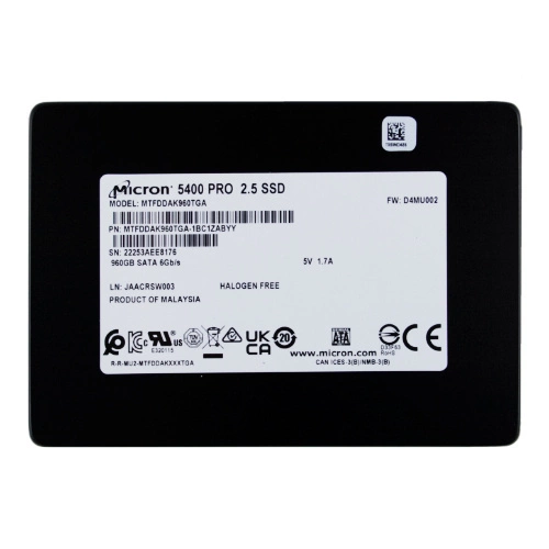 SSD disk Micron 5400 PRO 960GB 2.5'' SATA 6Gb/s TLC 3D-NAND | MTFDDAK960TGA-1BC1ZABYYR