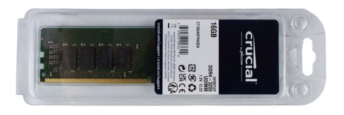 Memory RAM 1x 16GB Crucial NON-ECC UNBUFFERED DDR4 3200MHz PC4-25600 UDIMM | CT16G4DFRA32A