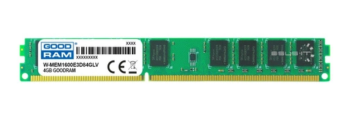 Memory RAM 1x 4GB GoodRAM ECC UNBUFFERED DDR3 2Rx8 1600MHz PC3-12800 UDIMM | W-MEM16E3D84GLV