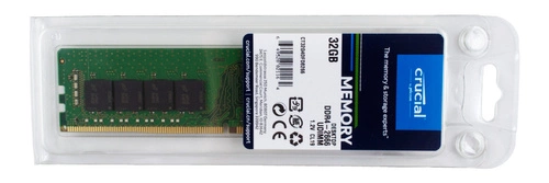 Memory RAM 1x 32GB Crucial NON-ECC UNBUFFERED DDR4 2666MHZ PC4-21300 UDIMM | CT32G4DFD8266