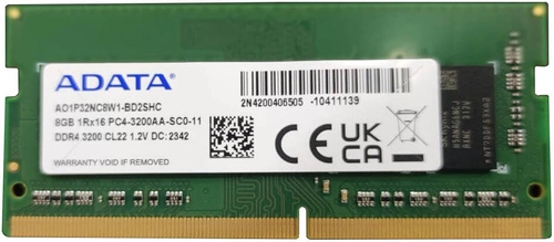 Memory RAM 1x 8GB ADATA SO-DIMM DDR4 3200MHz PC4-25600 | AO1P32NC8W1-BD2SHC
