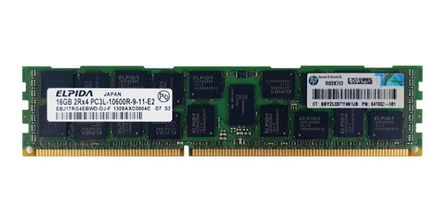Memory RAM 1x 16GB ELPIDA ECC REGISTERED DDR3  1333MHz PC3-10600 RDIMM | EBJ17RG4EBWD-DJ-F