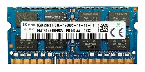 Memory RAM 1x 8GB Hynix SO-DIMM DDR3 1600MHz PC3-12800 | HMT41GS6BFR8A-PB