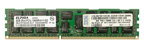 Memory RAM 1x 8GB ELPIDA ECC REGISTERED DDR3 1333MHz PC3-10600 RDIMM | EBJ81RF4EDWA-DJ-F