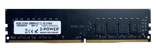 Memory RAM 1x 8GB 2-POWER NON-ECC UNBUFFERED DDR4 2666MHZ PC4-21300 UDIMM | MEM9203A