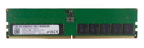 Memory RAM 1x 32 GB Micron ECC UNBUFFERED DDR5 2Rx8 4800MHz PC5-38400 UDIMM | MTC20C2085S1EC48BA1R