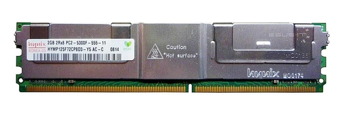 Memory RAM 1x 2GB Hynix ECC FULLY BUFFERED DDR2 667MHz PC2-5300 FBDIMM | HYMP125L72CP8D5-Y5