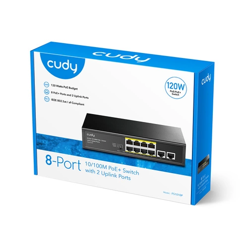 Switch Cudy FS1010P 10x 100Mb 120 W PoE+