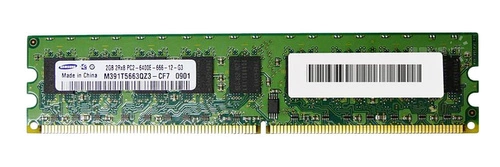 Memory RAM 1x 2GB Samsung ECC UNBUFFERED DDR2  800MHz PC2-6400 UDIMM | M391T5663QZ3-CF7