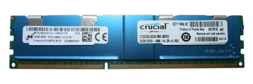 Memory RAM 1x 32GB Micron ECC LOAD REDUCED DDR3  1866MHz PC3-14900 LRDIMM | MT72JSZS4G72LZ-1G9