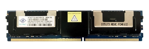 Memory RAM 1x 4GB Nanya ECC FULLY BUFFERED DDR2 667MHz PC2-5300 FBDIMM | NT4GT72U4ND1BN-3C