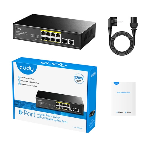Switch Cudy 10x 1Gb 120 W PoE+