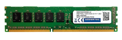 Memory RAM 1x 8GB HYPERTEC ECC UNBUFFERED DDR3 1333MHz PC3-10600 UDIMM | MEM106008GBE-LV