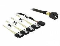 Delock Cable (83315) connector to: 1 x Mini SAS HD SFF-8643 and SATA 7pin + Sideband 0.5m.| 83315